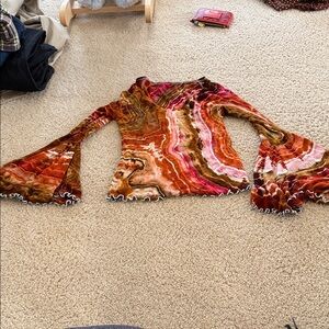 Bohemian Flared Sleeve Top